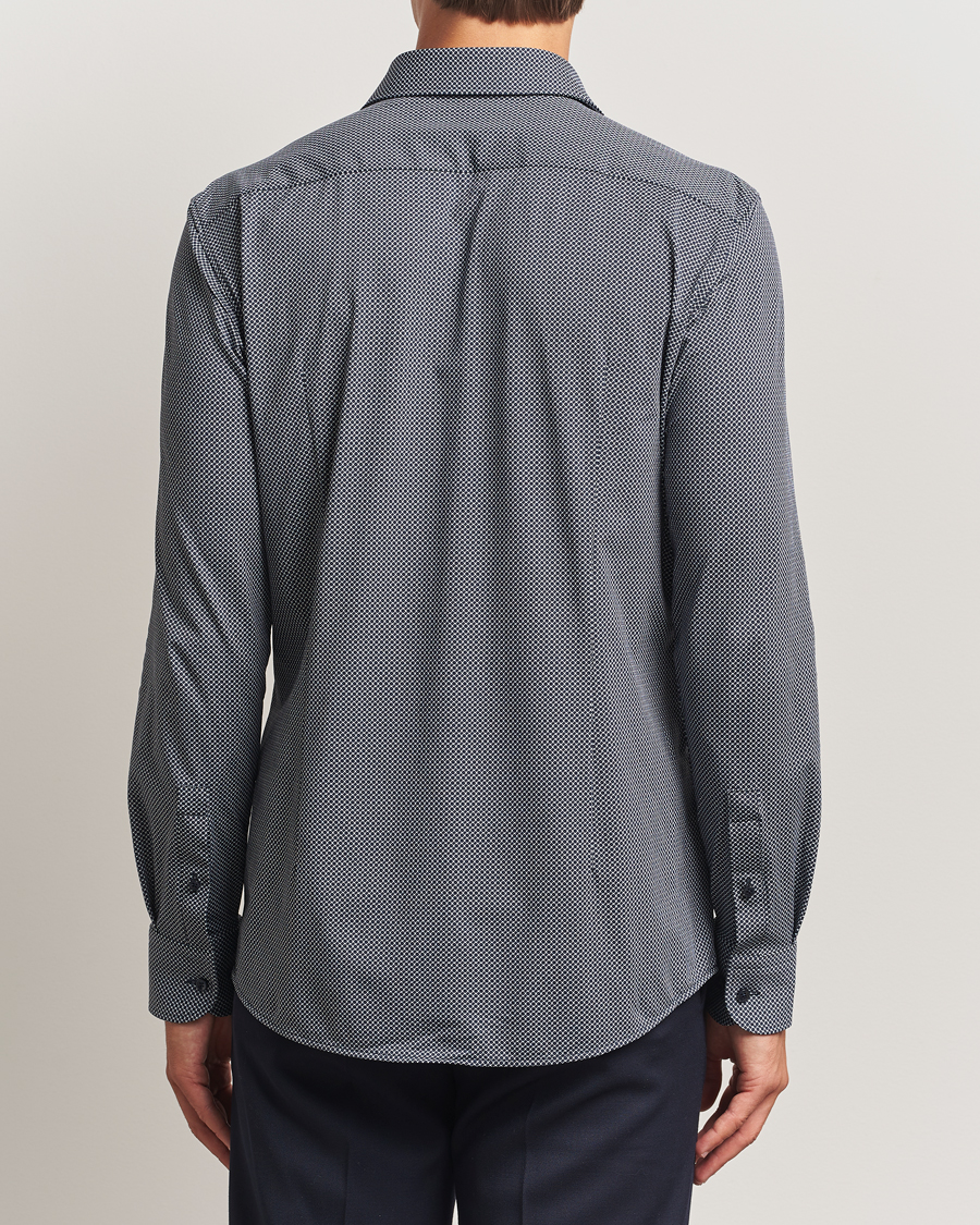Men | Shirts | BOSS BLACK | Hank 4-Way Printed Stretch Shirt Dark Blue
