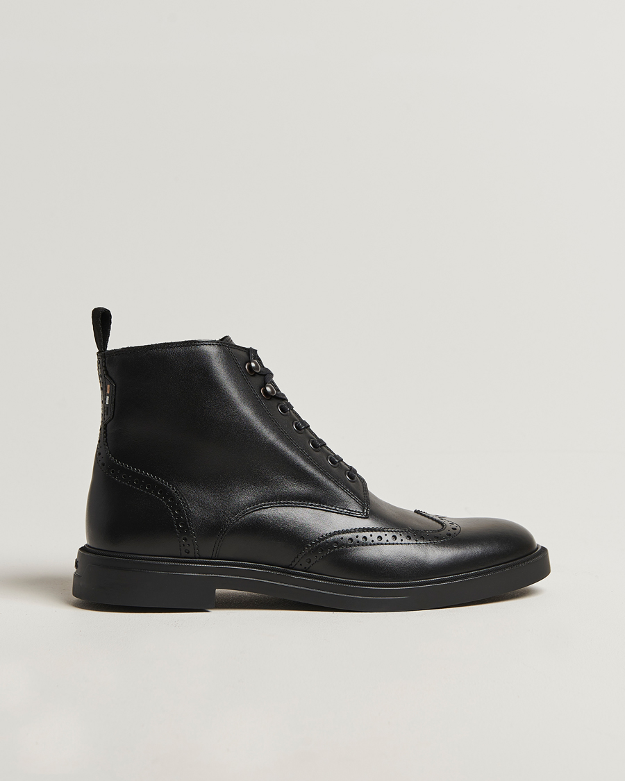 Men | Boots | BOSS BLACK | Calev Leather Brogue Boot Black