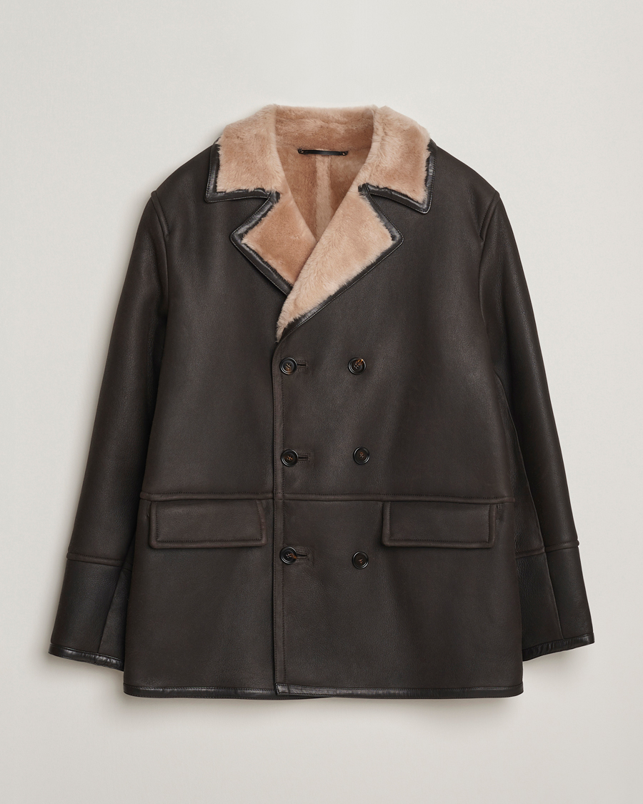 Men |  | BOSS CAMEL | Mabano Leather Peacoat Brown