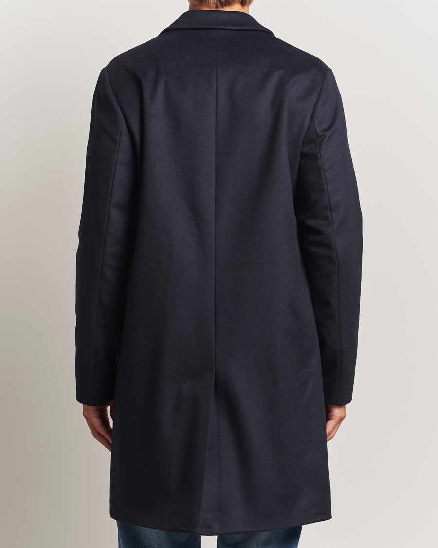 J.Lindeberg August Wool/Cashmere Melton Coat Navy at CareOfCarl.com