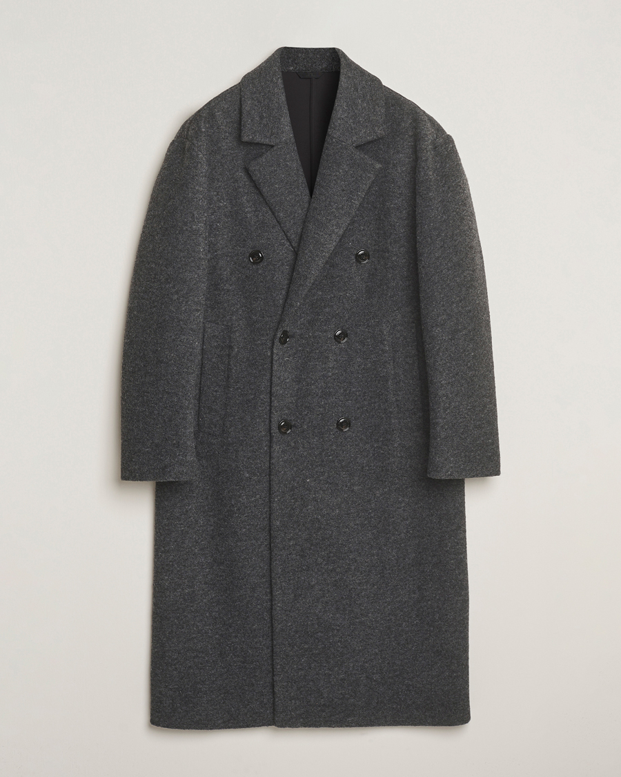 Men | Coats & Jackets | J.Lindeberg | Willy Bonded Wool Coat Dark Grey Melange