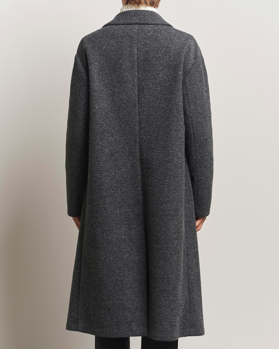 Men | Coats & Jackets | J.Lindeberg | Willy Bonded Wool Coat Dark Grey Melange