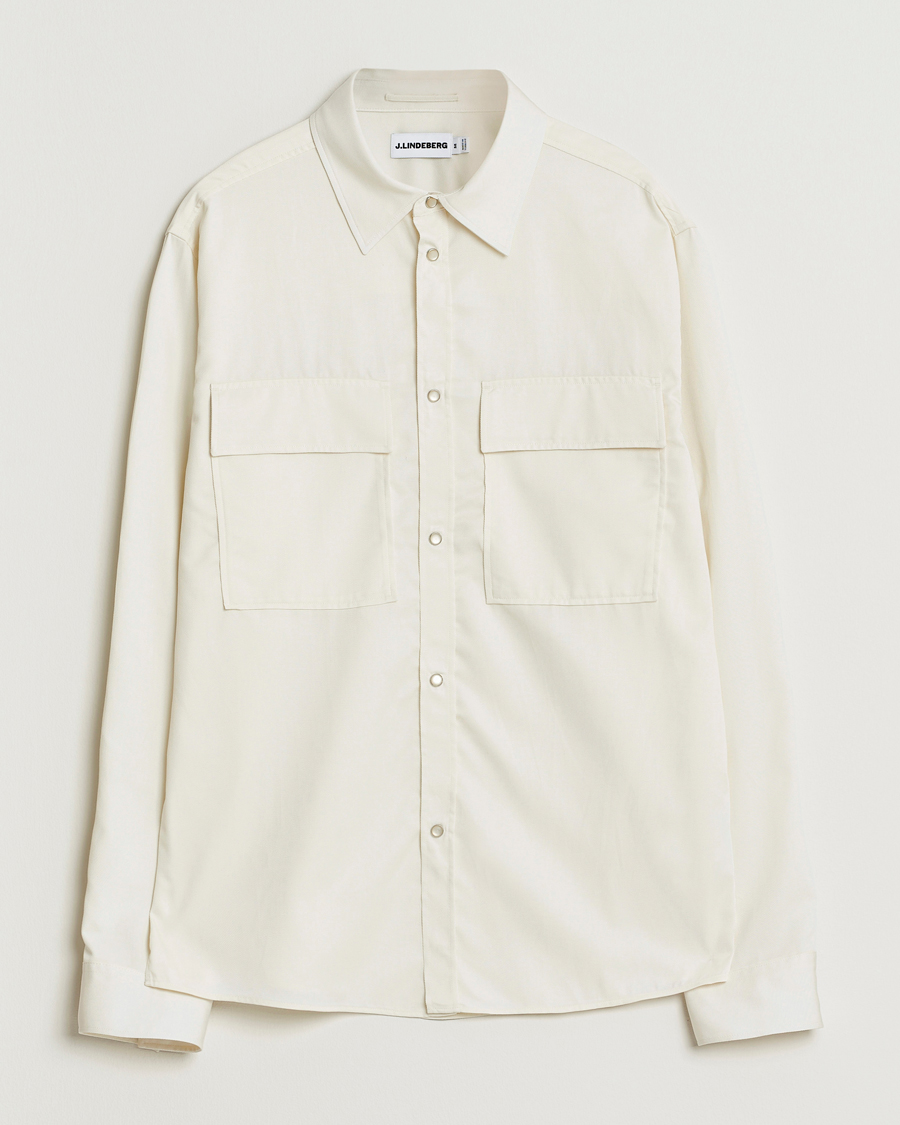 Men | Shirts | J.Lindeberg | Finnigan Tencel Twill Overshirt Cloud White