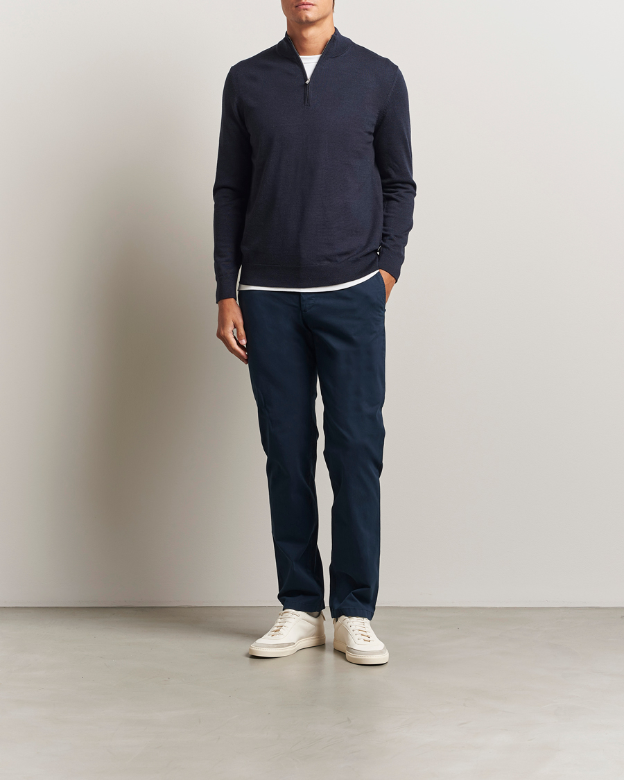 Men | Trousers | J.Lindeberg | Ched Cotton Stretch Chinos Navy