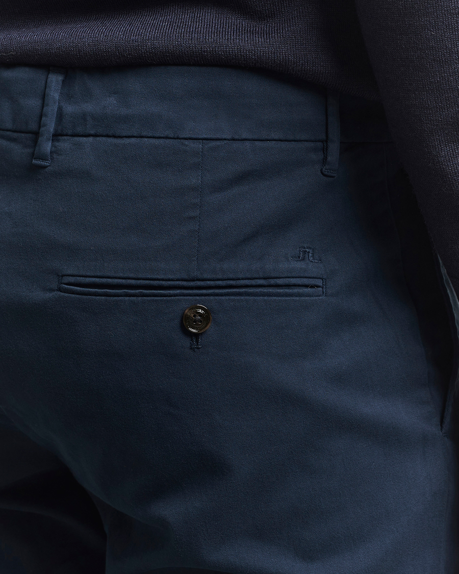 Men | Trousers | J.Lindeberg | Ched Cotton Stretch Chinos Navy