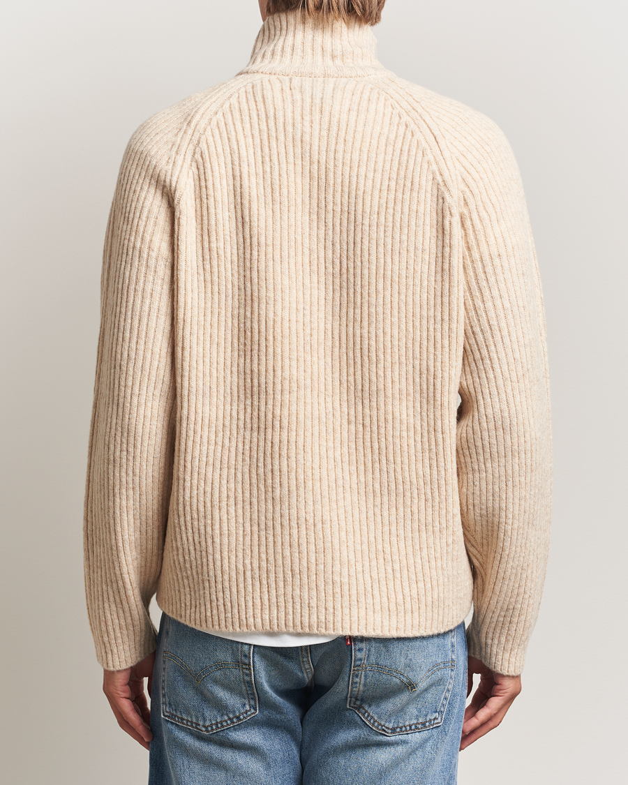 Men | Sweaters & Knitwear | J.Lindeberg | Victor Wool Half Zip Moonbeam Melange