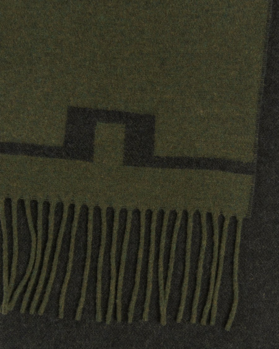Men | Scarves | J.Lindeberg | Champ Wool Doublefaced Scarf Forest Green