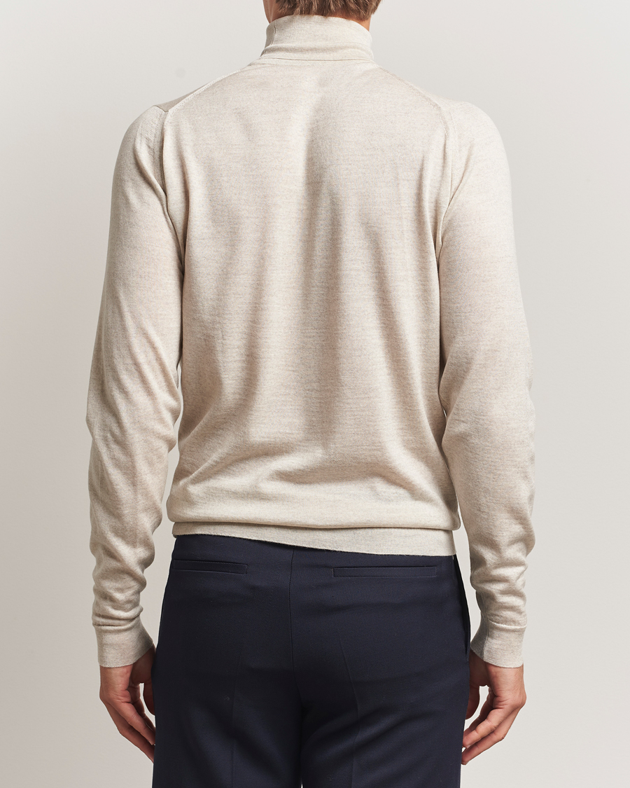 Men | Sweaters & Knitwear | John Smedley | Cherwell Extra Fine Merino Rollneck Grey Fleece