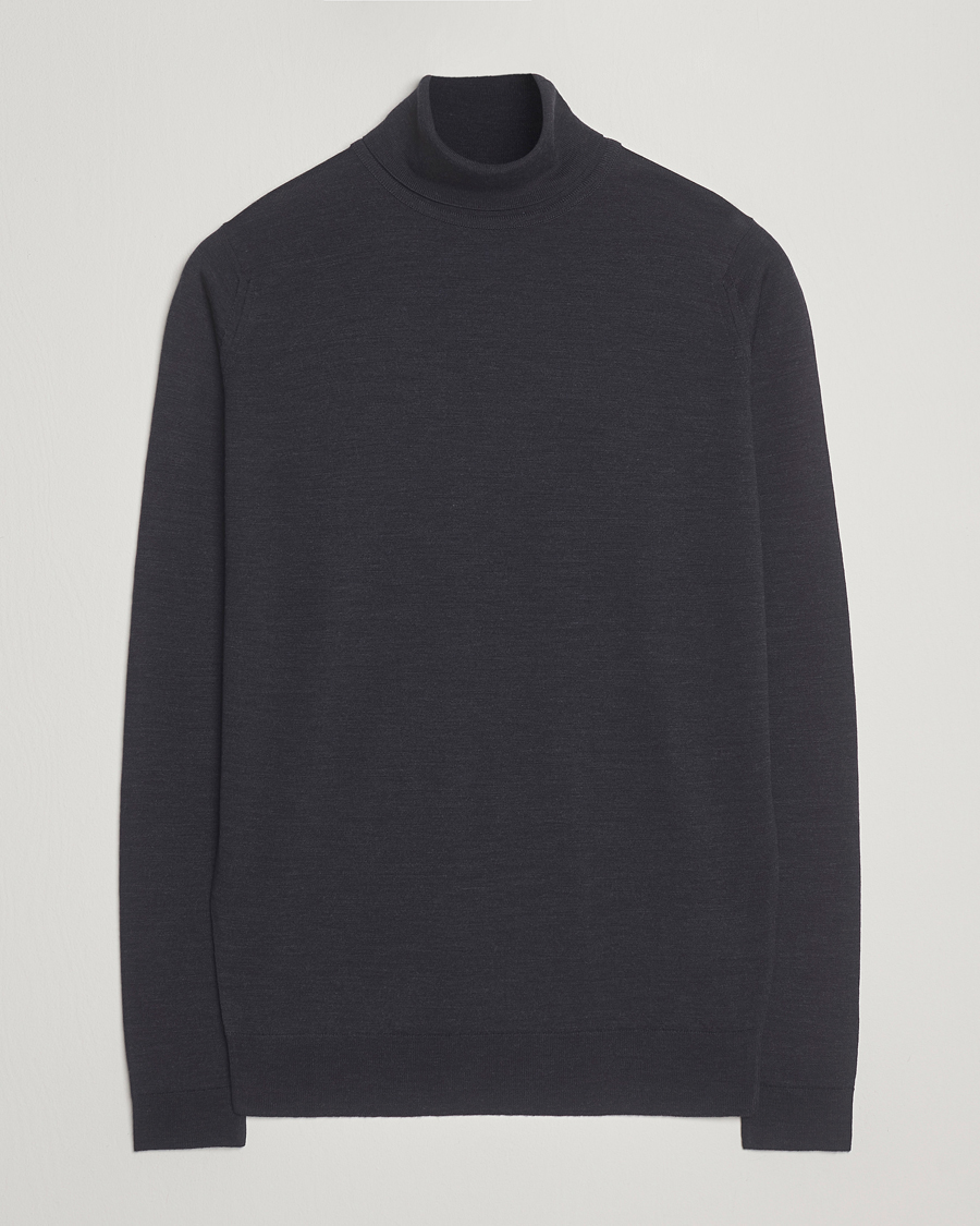 John Smedley Cherwell Extra Fine Merino Rollneck Hepburn Smoke at