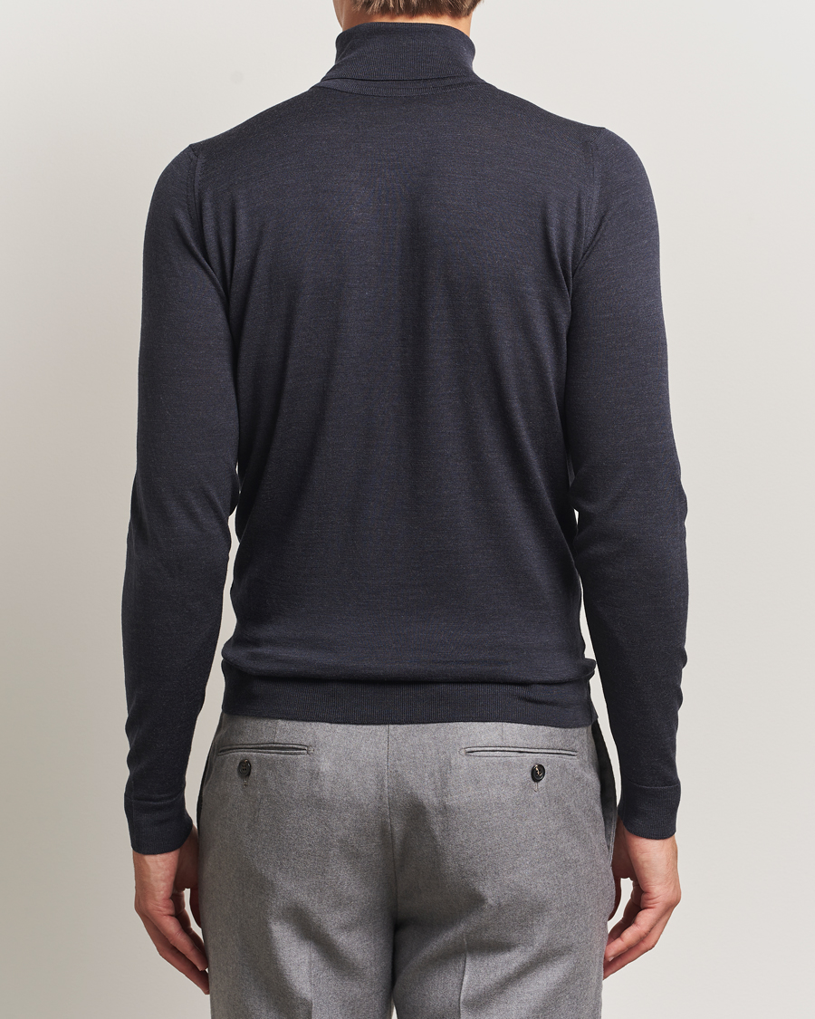 John Smedley Cherwell Extra Fine Merino Rollneck Hepburn Smoke at