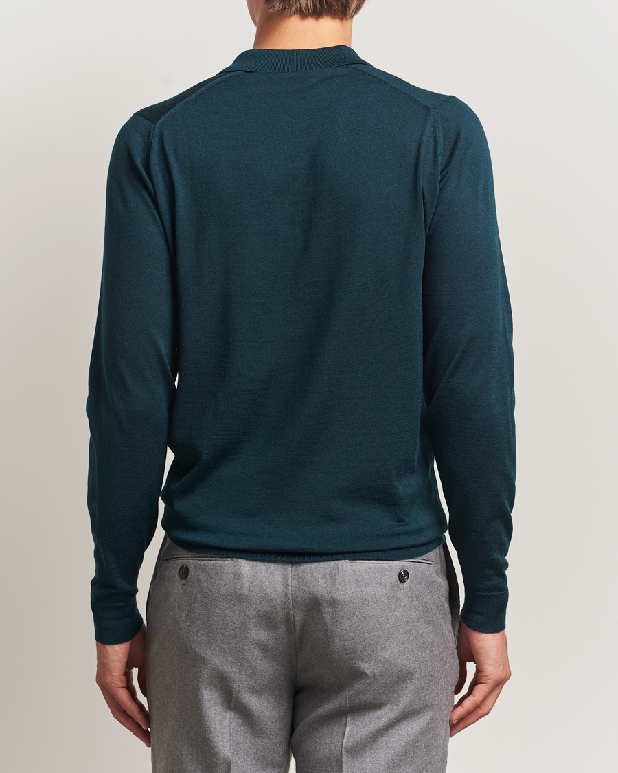 Men | Sweaters & Knitwear | John Smedley | Belper Extra Fine Merino Polo Pullover Richardson Green