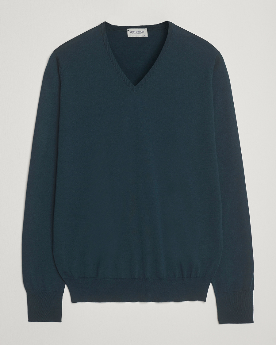 John Smedley Bobby Extra Fine Merino V-Neck Pullover Richardson