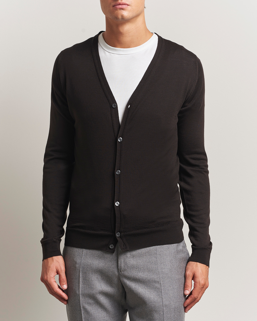 John Smedley Petworth Extra Fine Merino Cardigan Faulkner Brown at