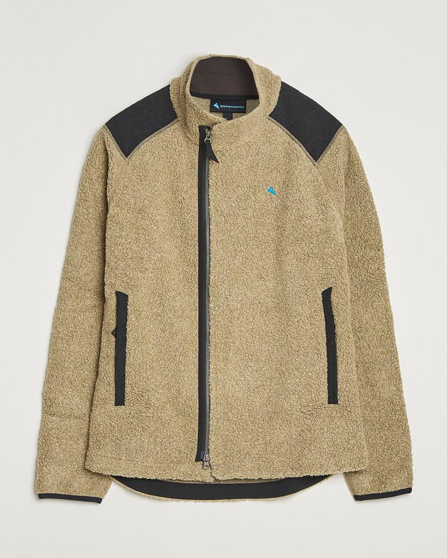 Men | Sweaters & Knitwear | Klättermusen | Skoll Wool Fleece Jacket Silver Green