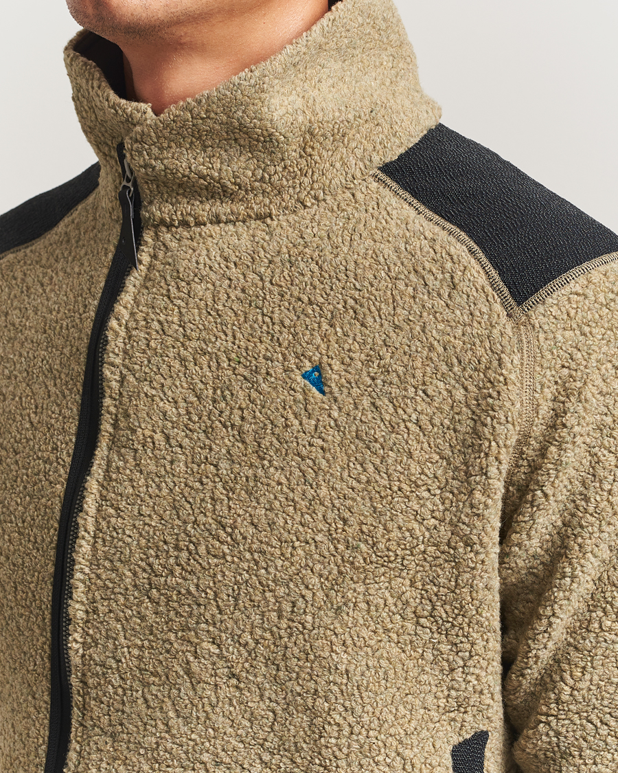 Men | Sweaters & Knitwear | Klättermusen | Skoll Wool Fleece Jacket Silver Green