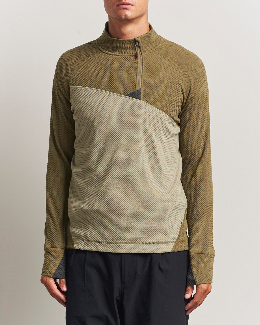 Klättermusen Huge Half Zip Sweater Silver Green Olive at