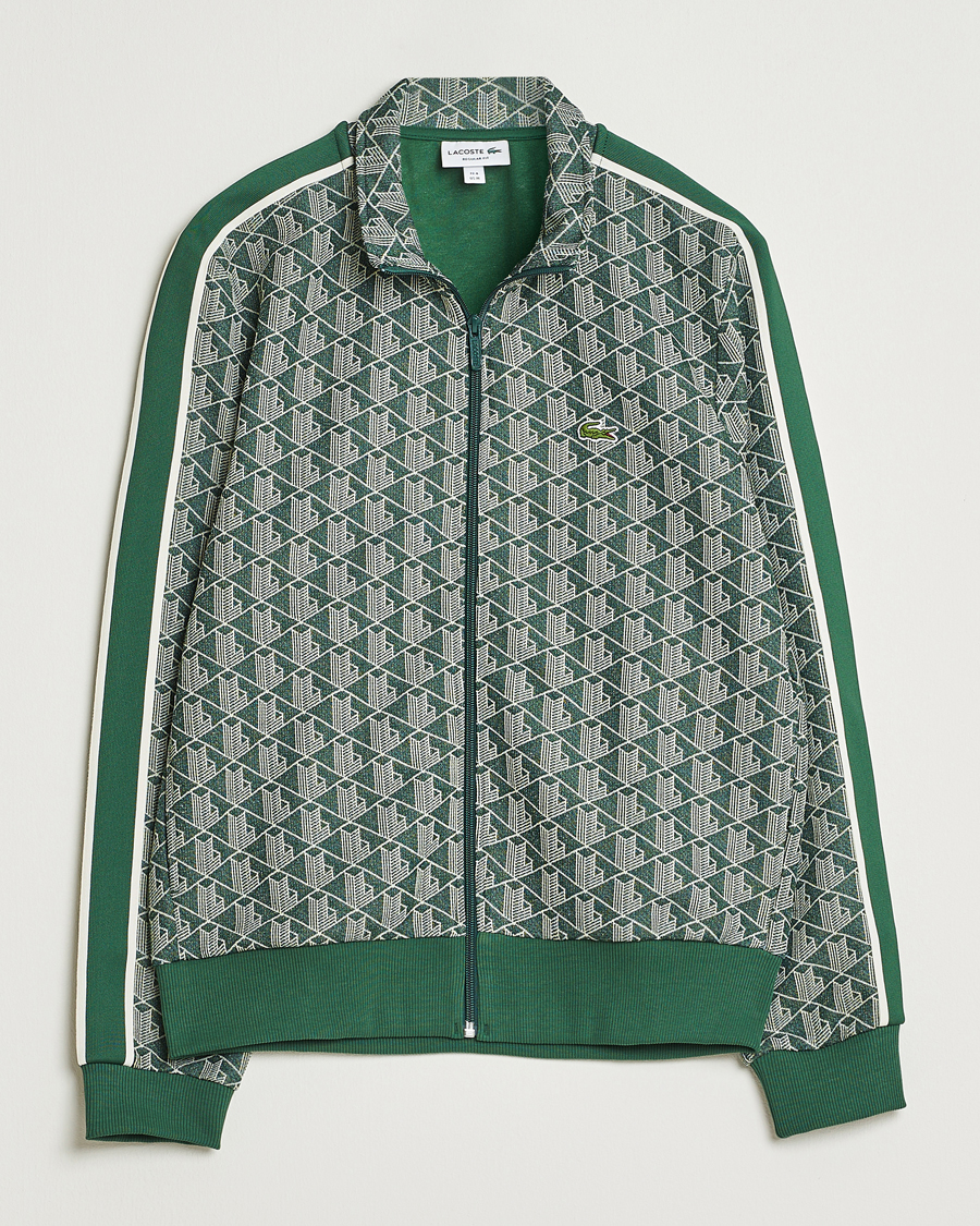 Men | Sweaters & Knitwear | Lacoste | Monogram Track Jacket Green/Sinople