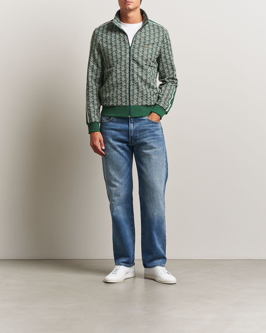 Men | Sweaters & Knitwear | Lacoste | Monogram Track Jacket Green/Sinople