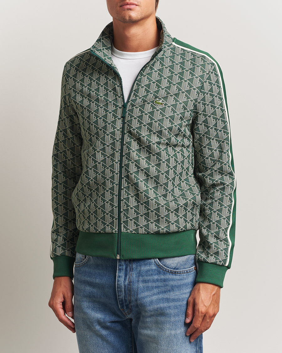 Men | Sweaters & Knitwear | Lacoste | Monogram Track Jacket Green/Sinople