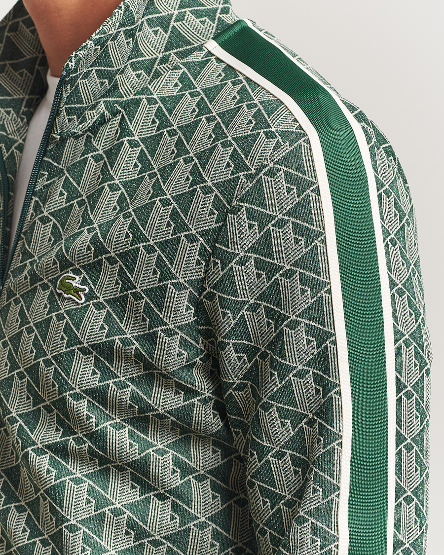 Men | Sweaters & Knitwear | Lacoste | Monogram Track Jacket Green/Sinople
