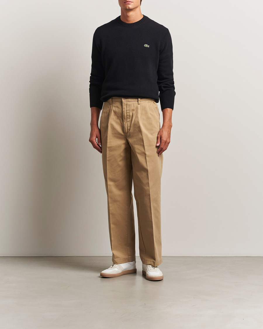 Men | Sweaters & Knitwear | Lacoste | Carded Wool Crew Neck Black