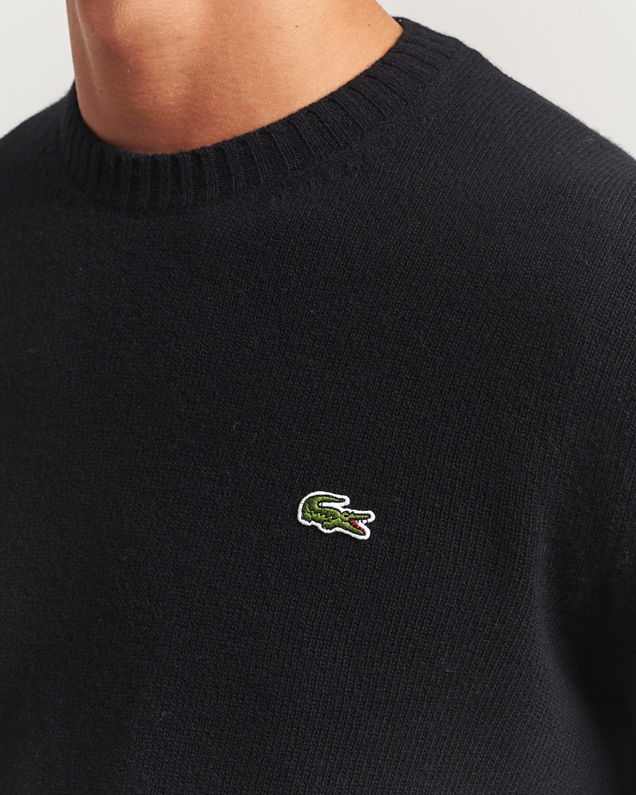 Men | Sweaters & Knitwear | Lacoste | Carded Wool Crew Neck Black