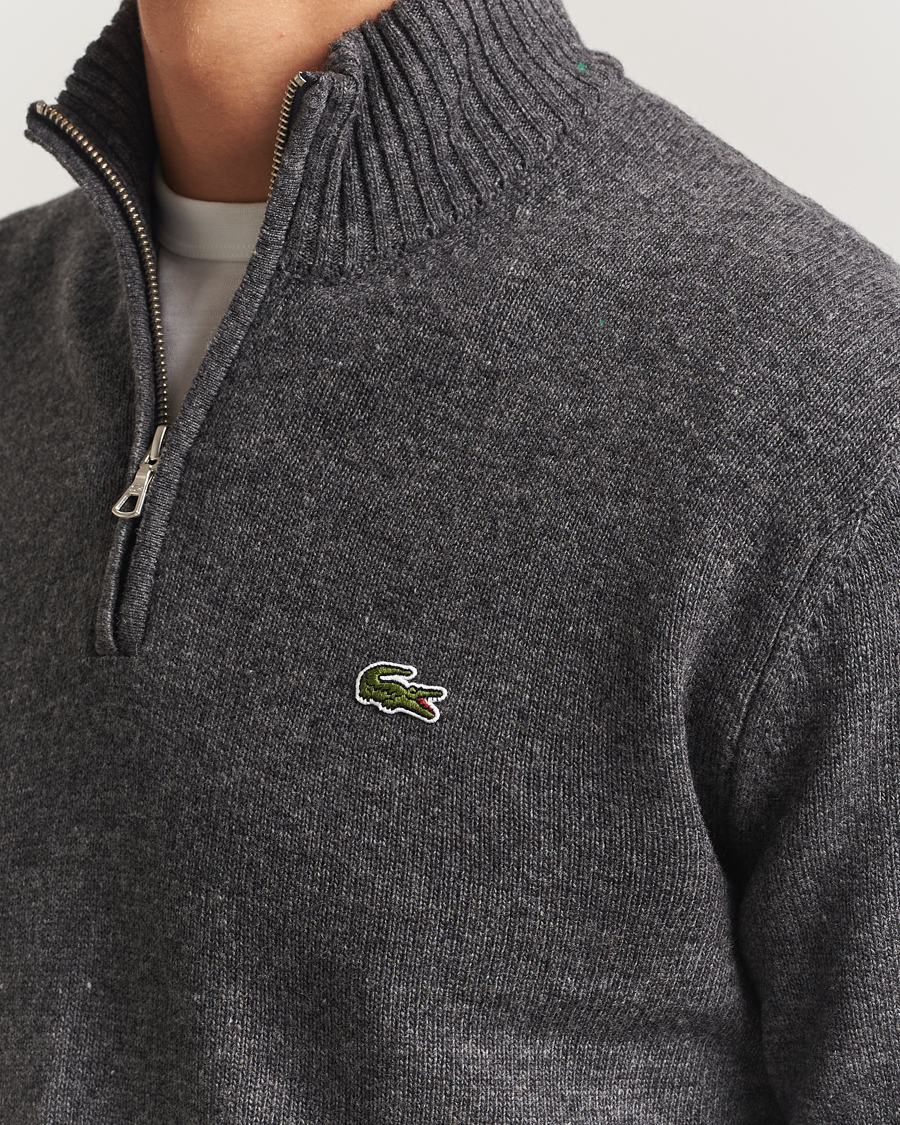 Men | Sweaters & Knitwear | Lacoste | Carded Wool Half Zip Pitch Chine