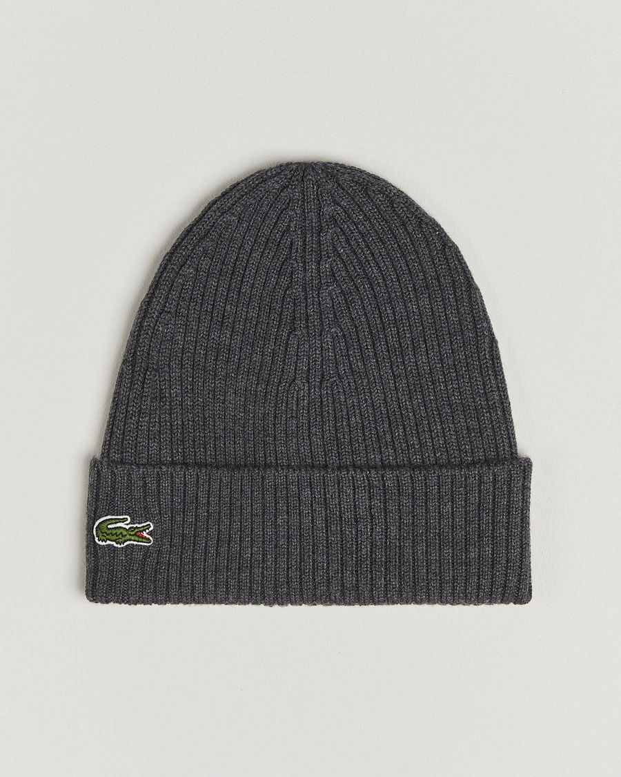 Men | Beanies | Lacoste | Wool Knitted Beanie Pitch Chine