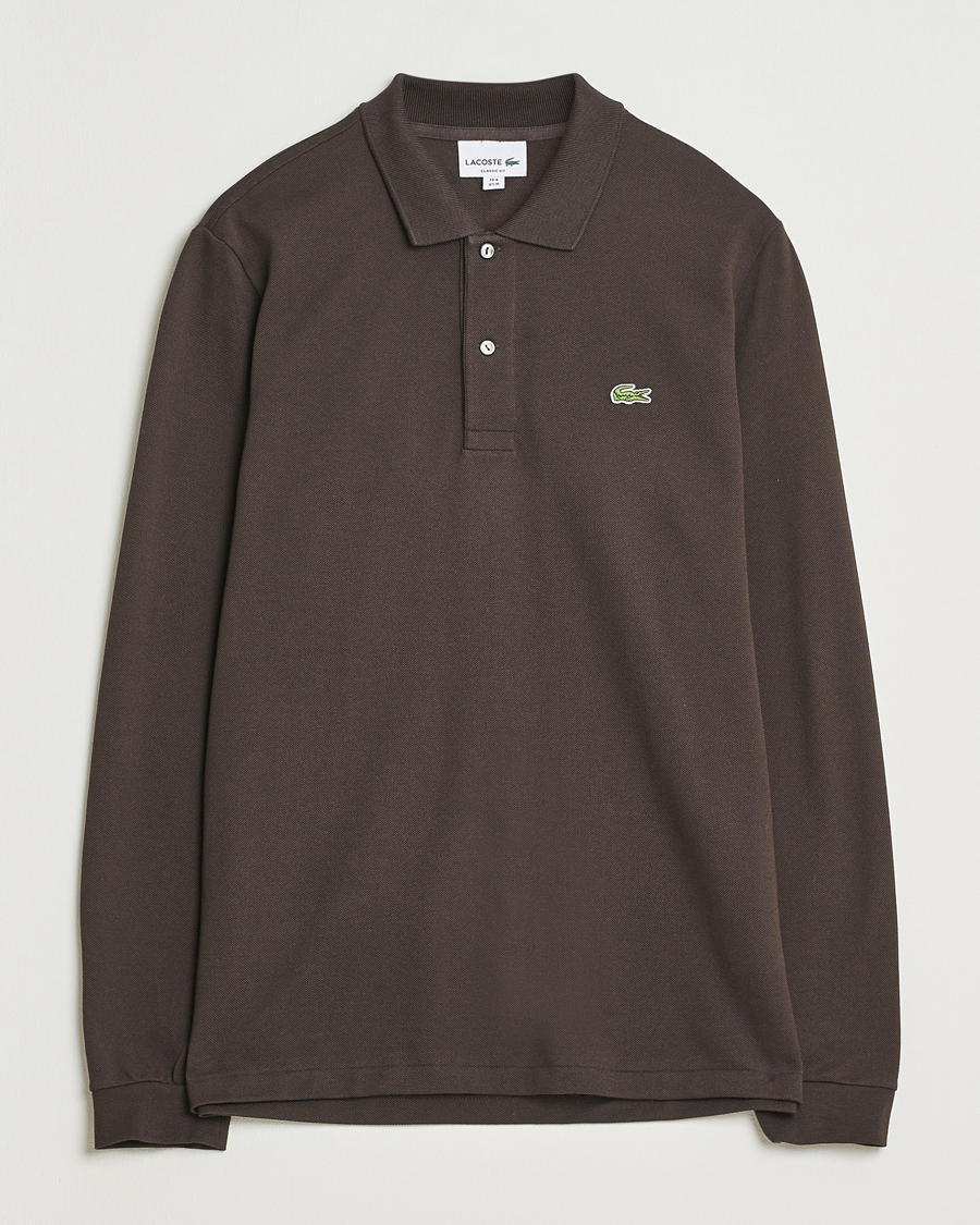 Men | Sweaters & Knitwear | Lacoste | Original Long Sleeve Polo Piké Porto Brown