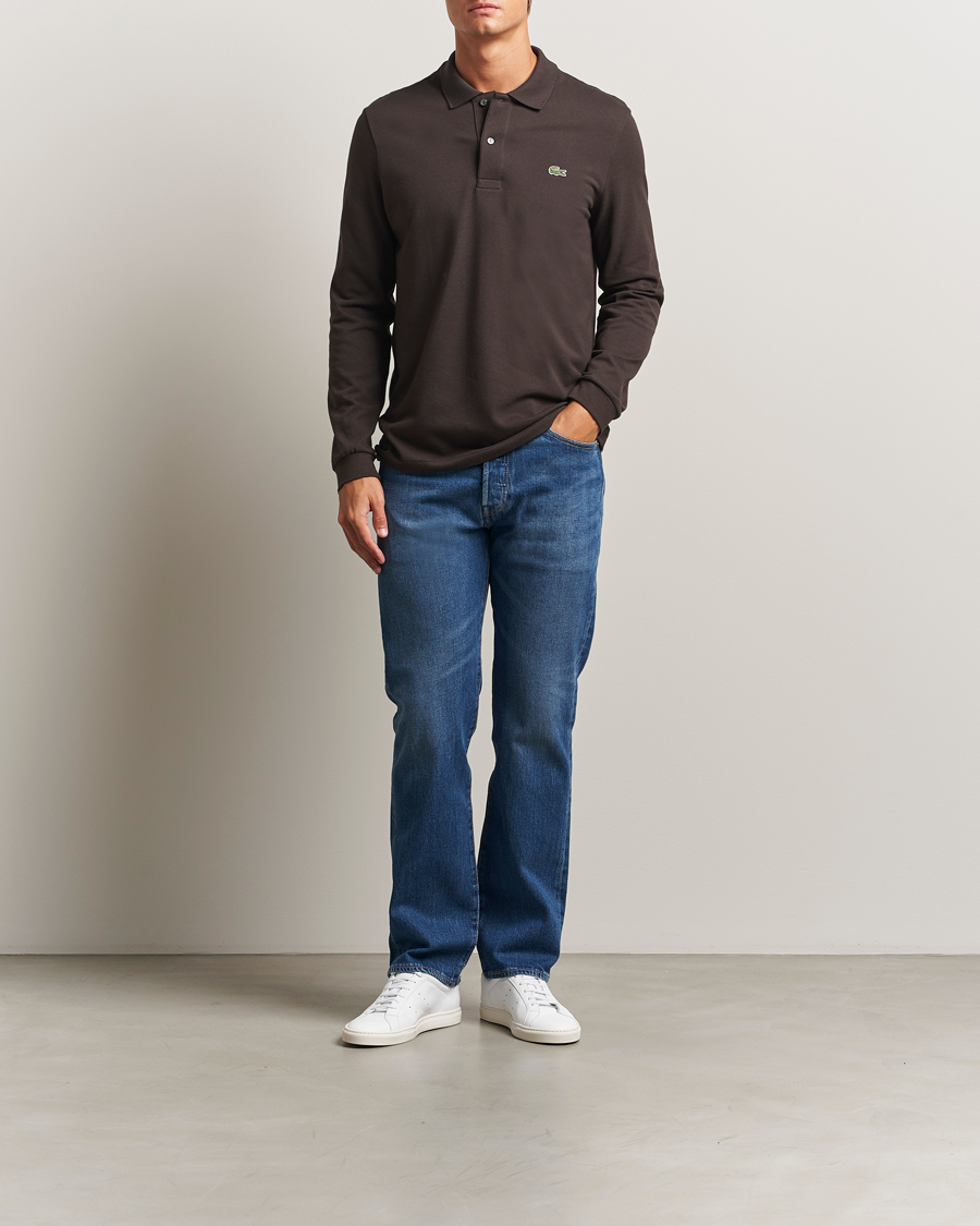 Men | Sweaters & Knitwear | Lacoste | Original Long Sleeve Polo Piké Porto Brown