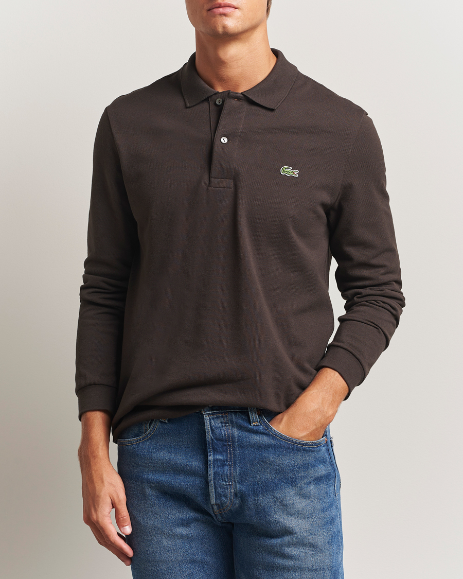 Lacoste Original Long Sleeve Polo Piké Porto Brown at CareOfCarl.com