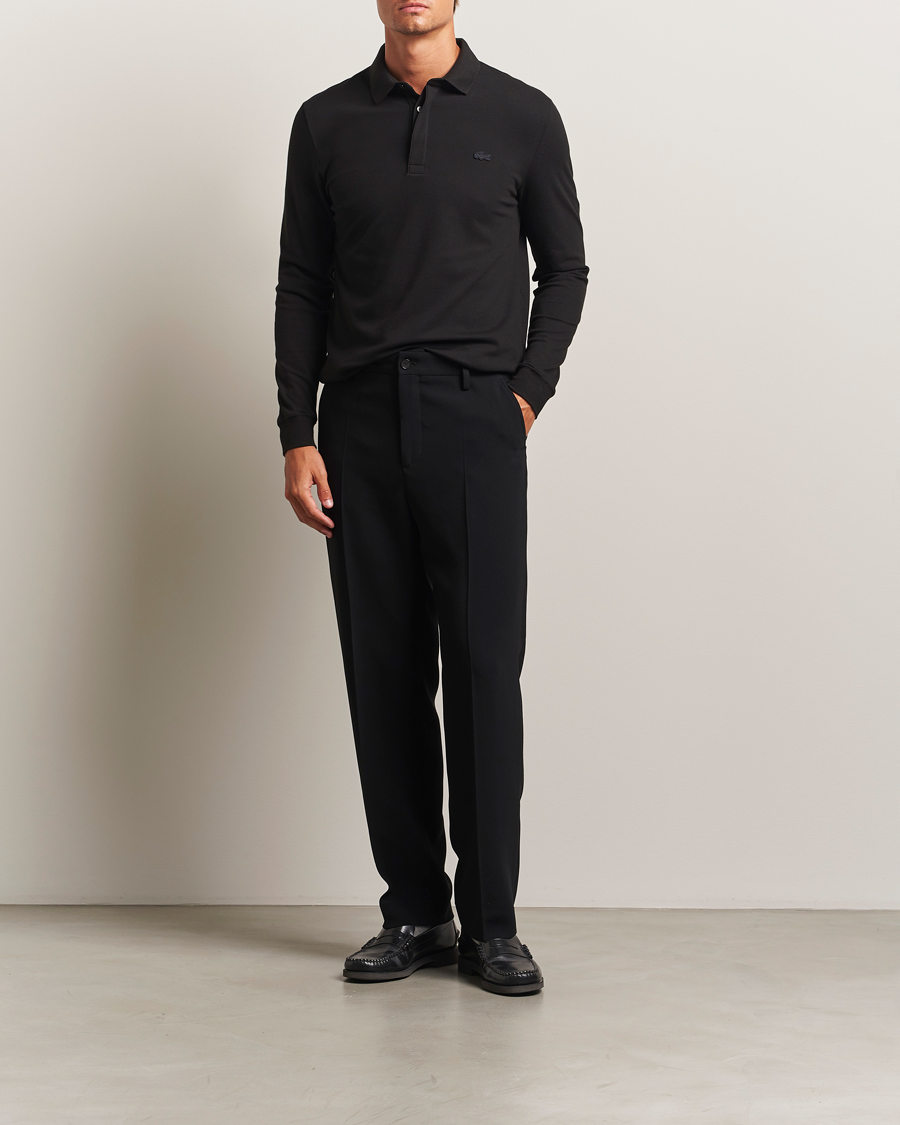 Men | Polo Shirts | Lacoste | Paris Long Sleeve Polo Piké Black