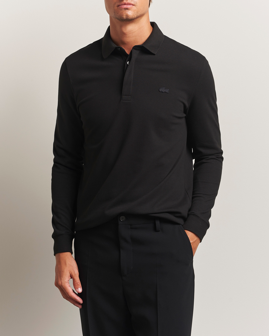 Lacoste Paris Long Sleeve Polo Piké Black at CareOfCarl.com