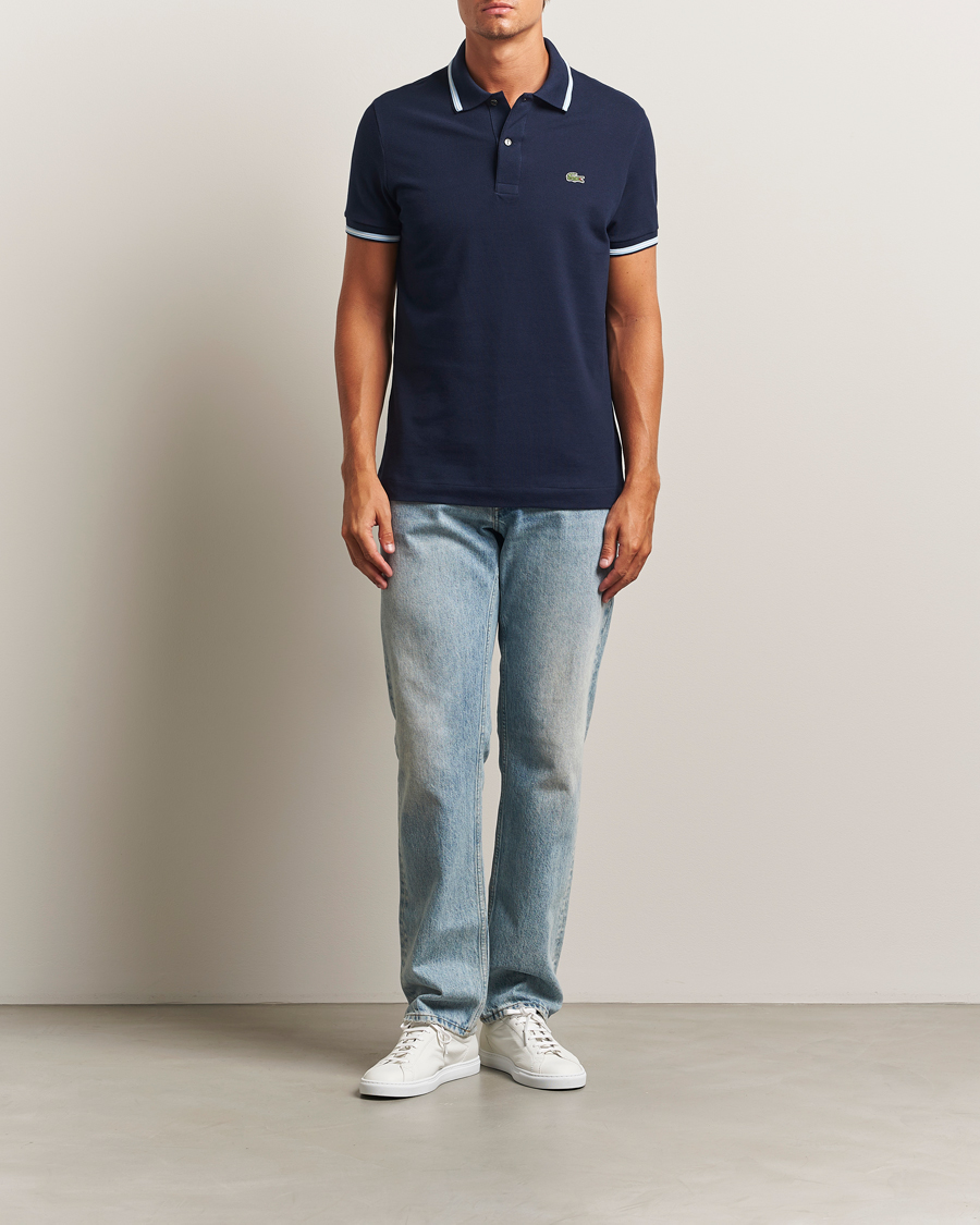 Men | Polo Shirts | Lacoste | Original Tipped Polo Piké Navy Blue