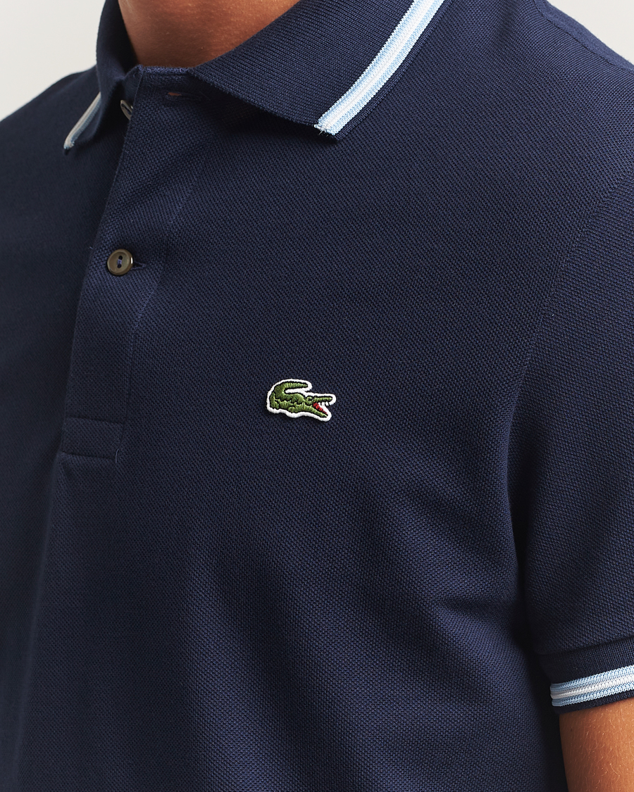 Men | Polo Shirts | Lacoste | Original Tipped Polo Piké Navy Blue