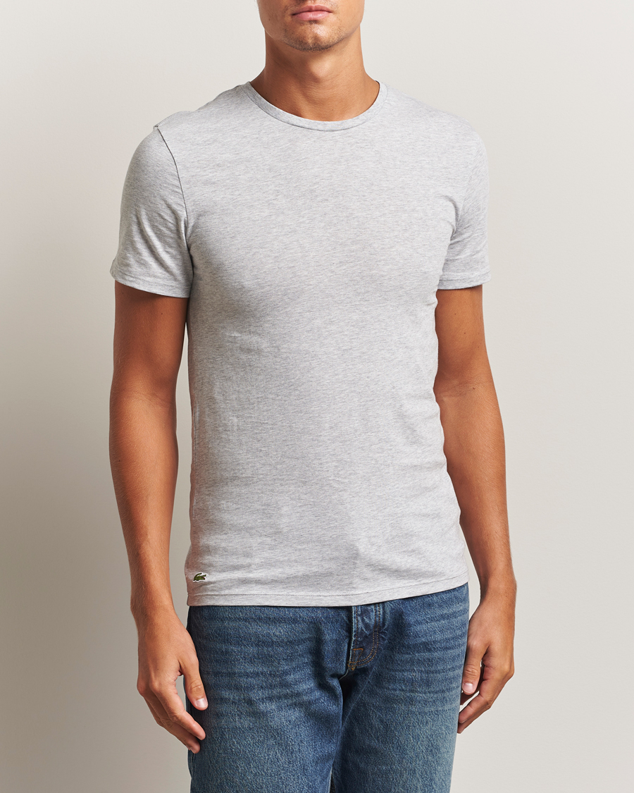 Men | T-Shirts | Lacoste | 3-Pack Crew Neck T-Shirt White/Grey/Black