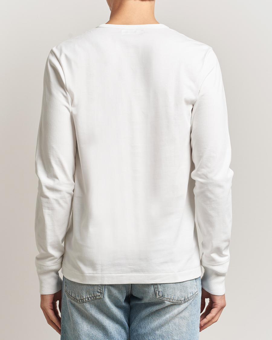 Men | Sweaters & Knitwear | Merz b. Schwanen | Classic Fit Sturdy Organic Cotton Henley White