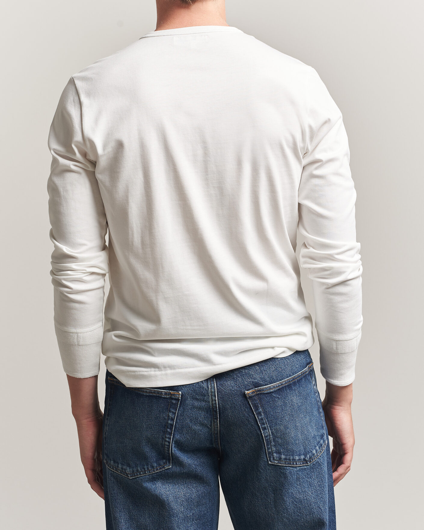 Men | T-Shirts | Merz b. Schwanen | Classic Fit Sturdy Organic Cotton Henley White