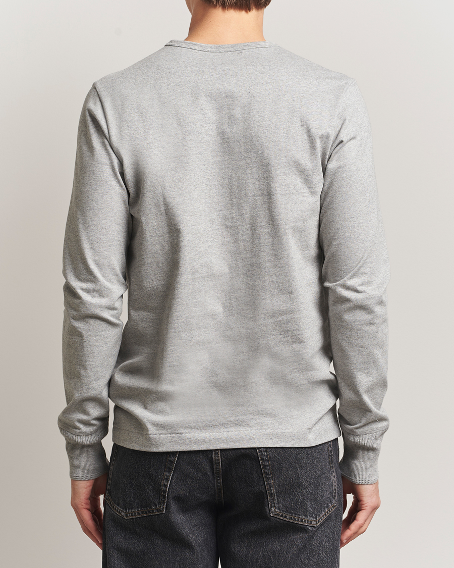Men | Sweaters & Knitwear | Merz b. Schwanen | Classic Fit Sturdy Organic Cotton Henley Grey Melange