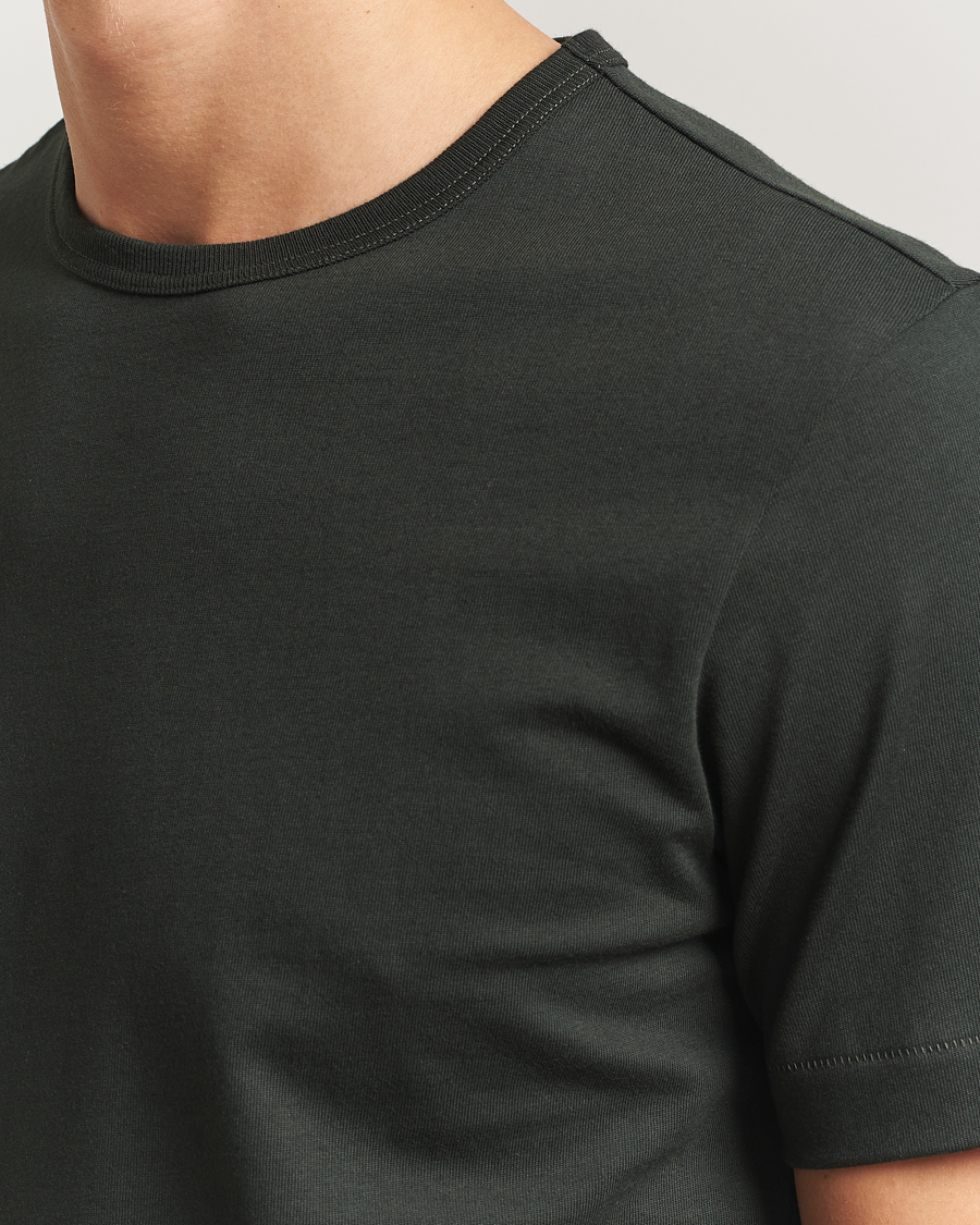 Men | T-Shirts | Merz b. Schwanen | Classic Fit Sturdy T-Shirt Forest Green