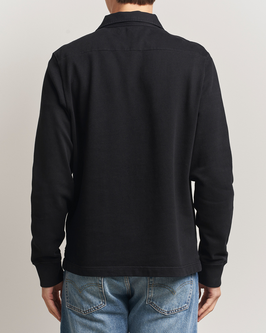 Men | Sweaters & Knitwear | Merz b. Schwanen | Relaxed Fit Vintage Cotton Rugby Shirt Black