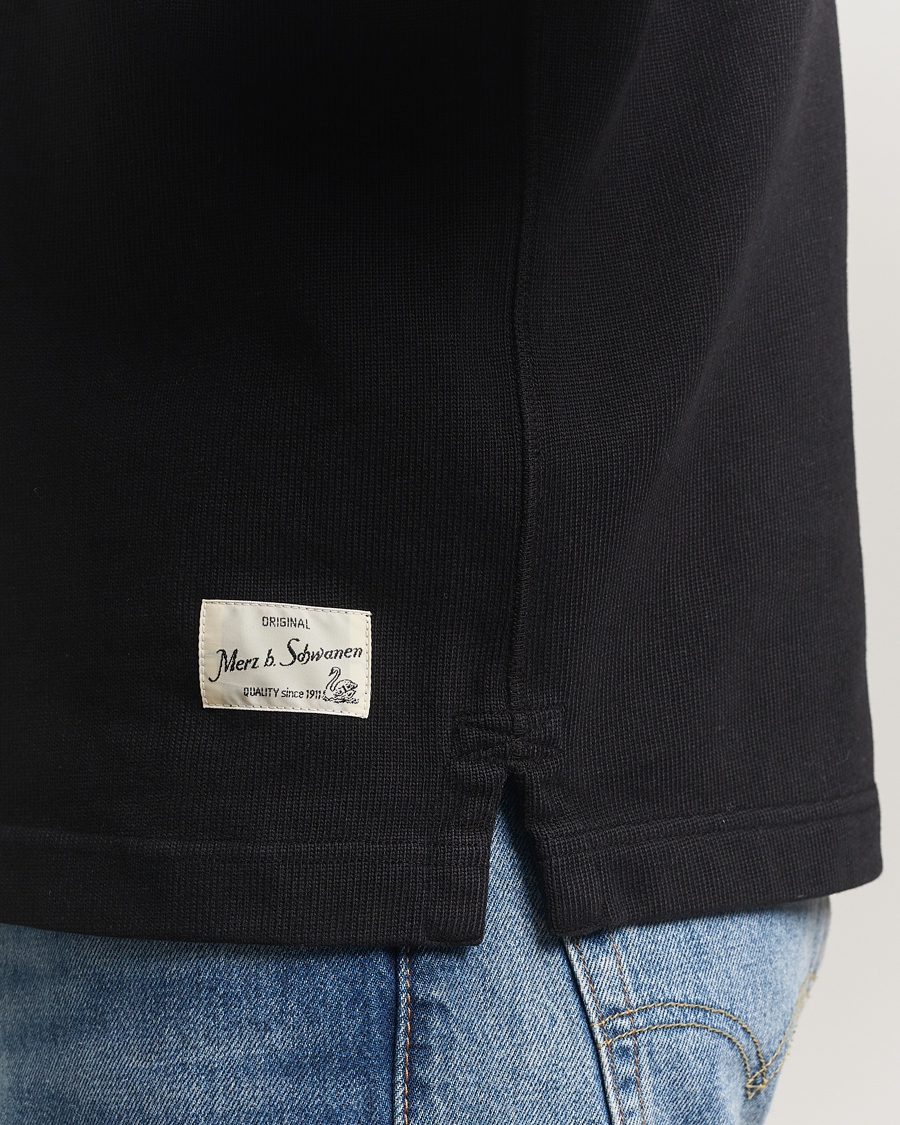 トップス Belvet rugby shirt Black M Sturdy Cotton Interlock Jersey Rugby Shirt – Merz b. Schwanen