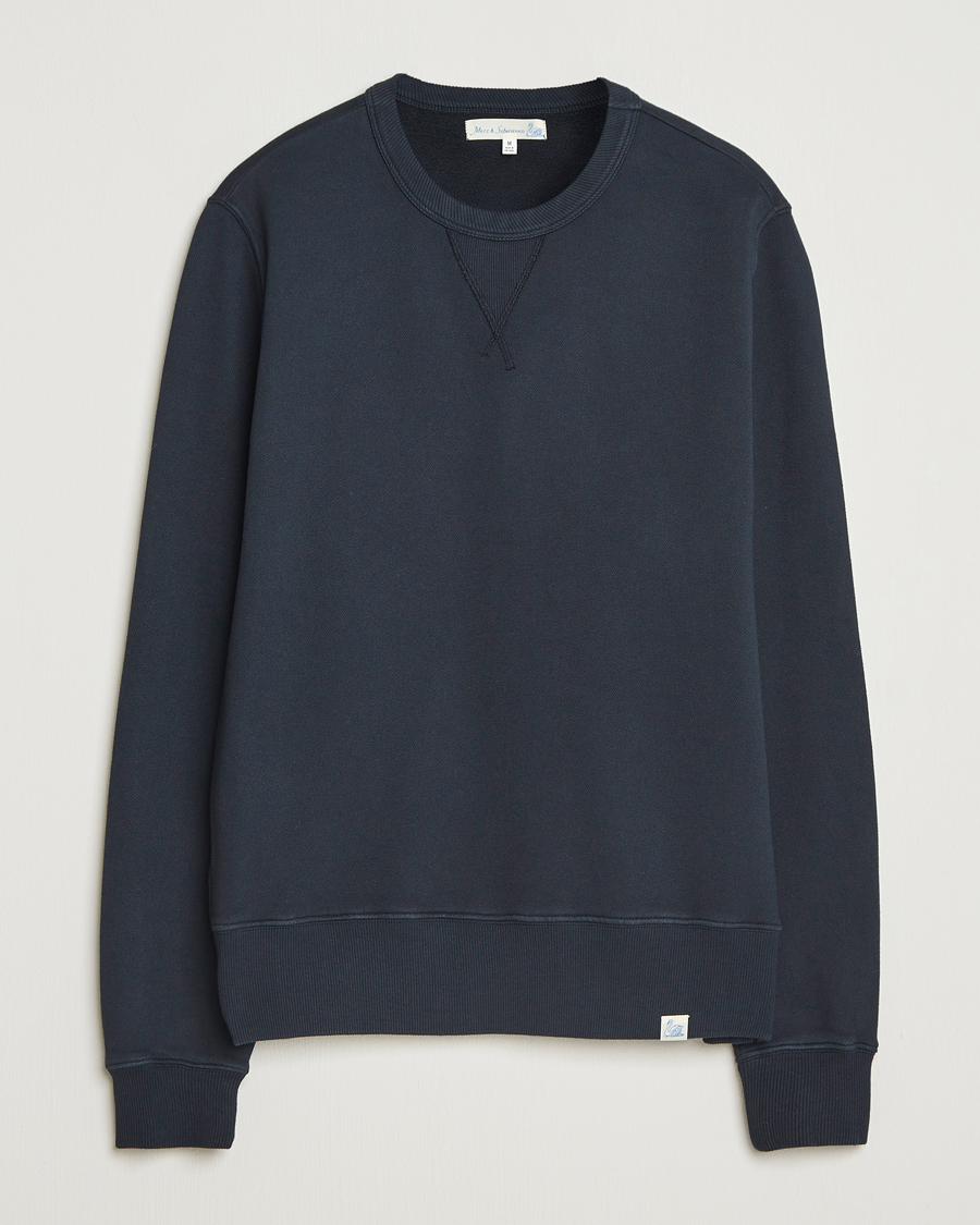 Men | Sweaters & Knitwear | Merz b. Schwanen | Relaxed Fit Vintage Cotton Sweatshirt Charcoal