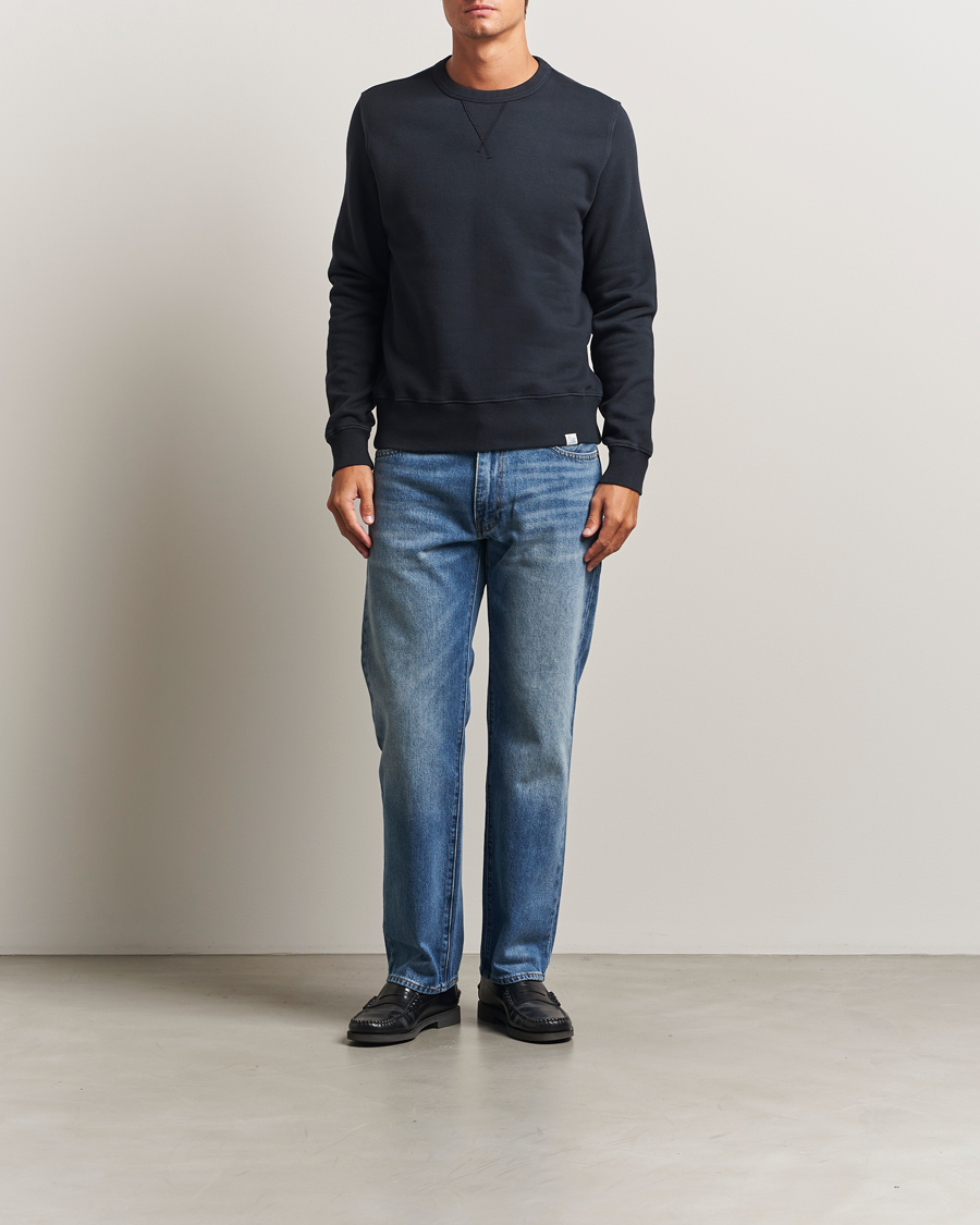 Men | Sweaters & Knitwear | Merz b. Schwanen | Relaxed Fit Vintage Cotton Sweatshirt Charcoal