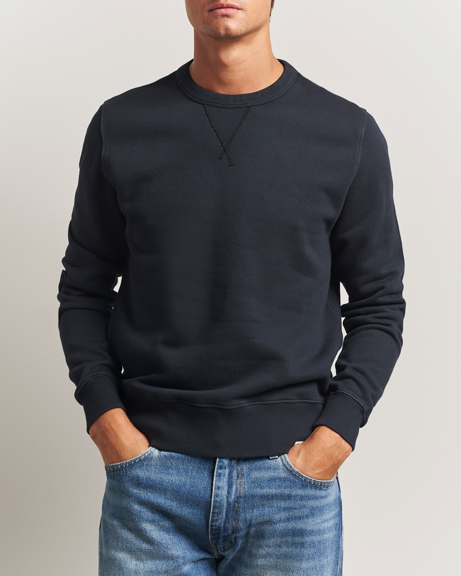 Men | Sweaters & Knitwear | Merz b. Schwanen | Relaxed Fit Vintage Cotton Sweatshirt Charcoal