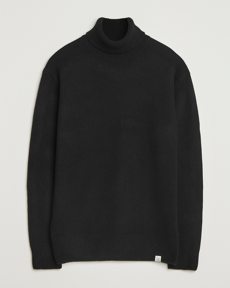 Merz b. Schwanen Merino/Cashmere Knitted Turtleneck Black at