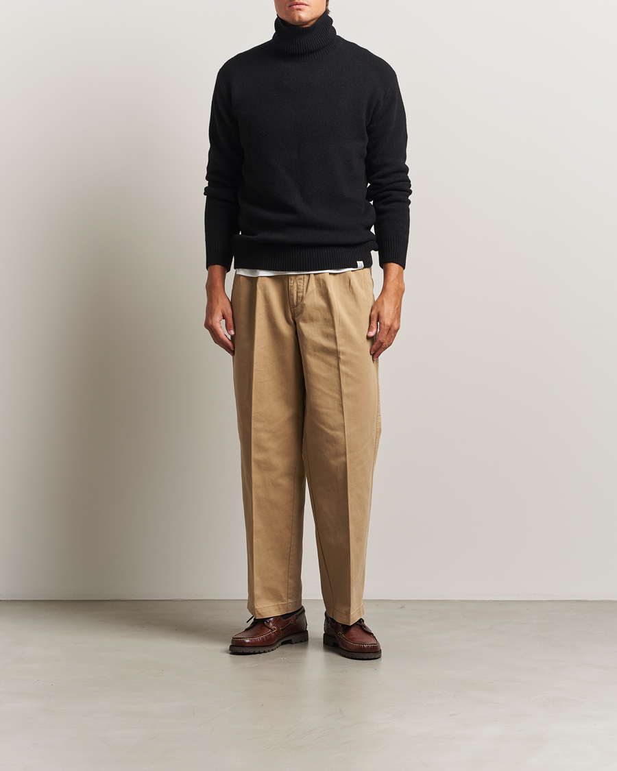 Men | Sweaters & Knitwear | Merz b. Schwanen | Merino/Cashmere Knitted Turtleneck Black