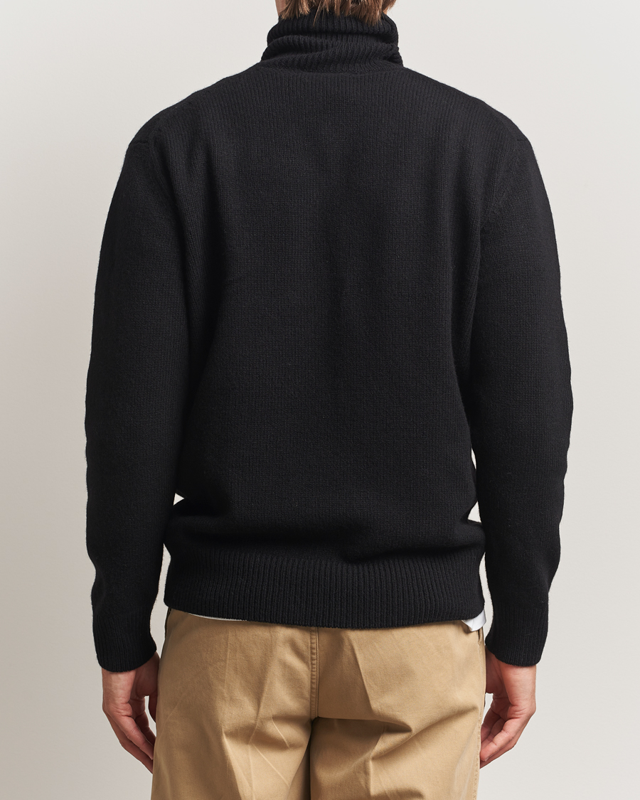 Men | Sweaters & Knitwear | Merz b. Schwanen | Merino/Cashmere Knitted Turtleneck Black