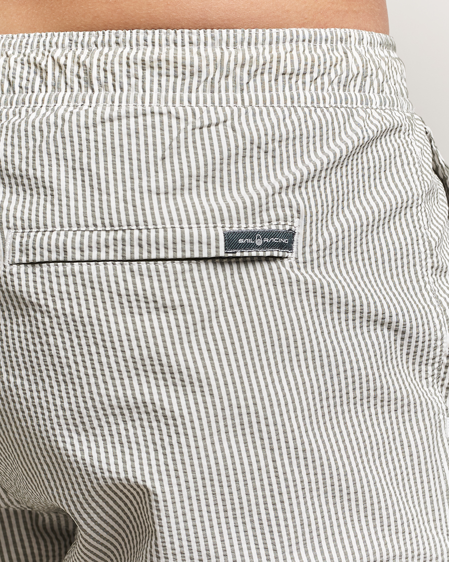 Men | Swimwear | Sail Racing | Tornado Striped Swimshorts Green/White