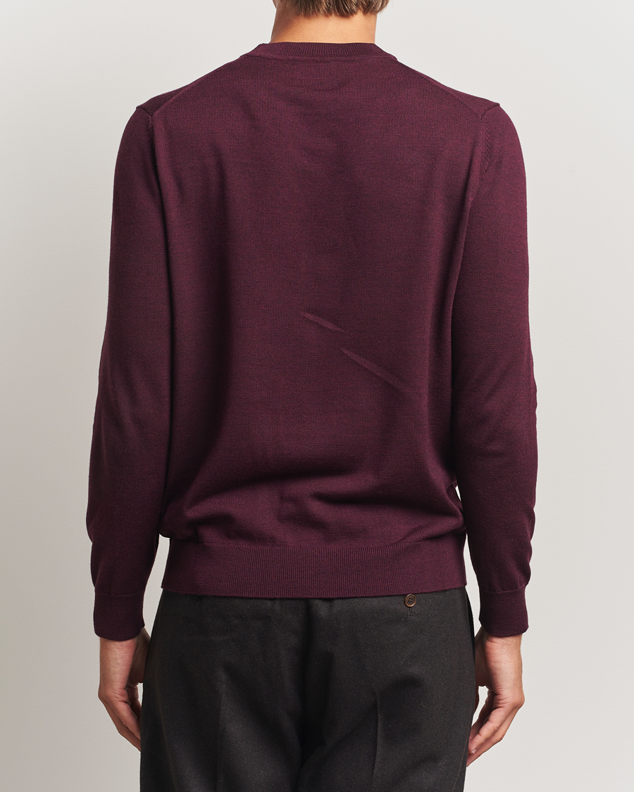 Men | Sweaters & Knitwear | NN07 | Ted Merino Crew Neck Pullover Wine Red